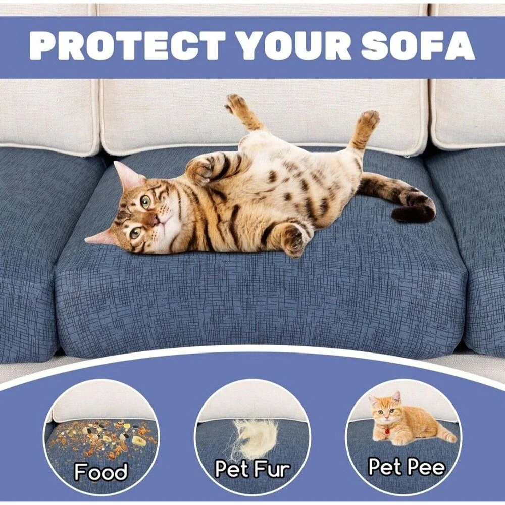 4 Pc Washable Waterproof Sofa Slipcovers  Elastic Furniture Protector Pets Kids